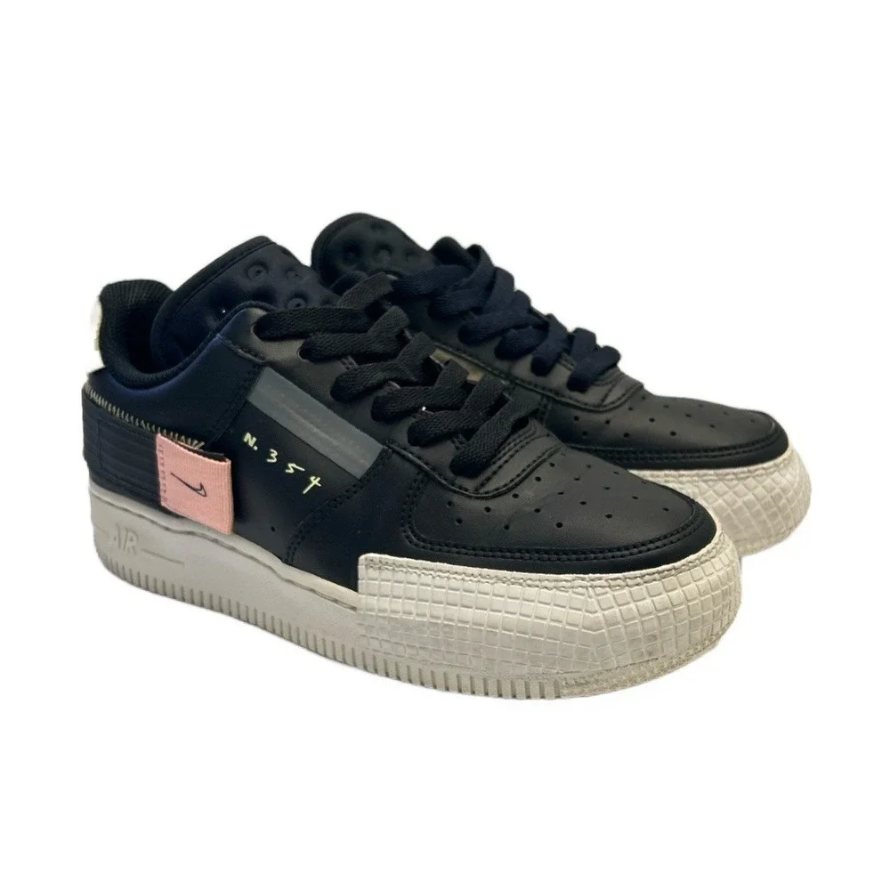 Nike‎ AF1-Type Air Force 1 Type Low Black-Anthracite-Zinnia Youth Size 4.5Y